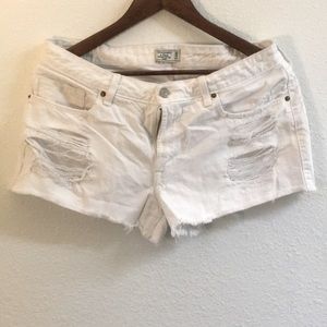 Abercrombie and Fitch white jean shorts